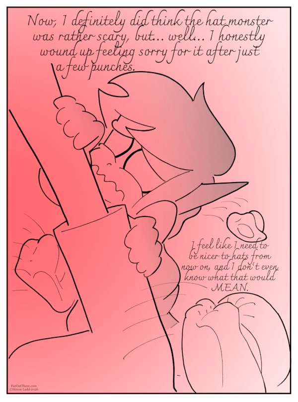 I need to draw punched hats more often.  This way, when they turn out barely recognizable, I can say it's on purpose